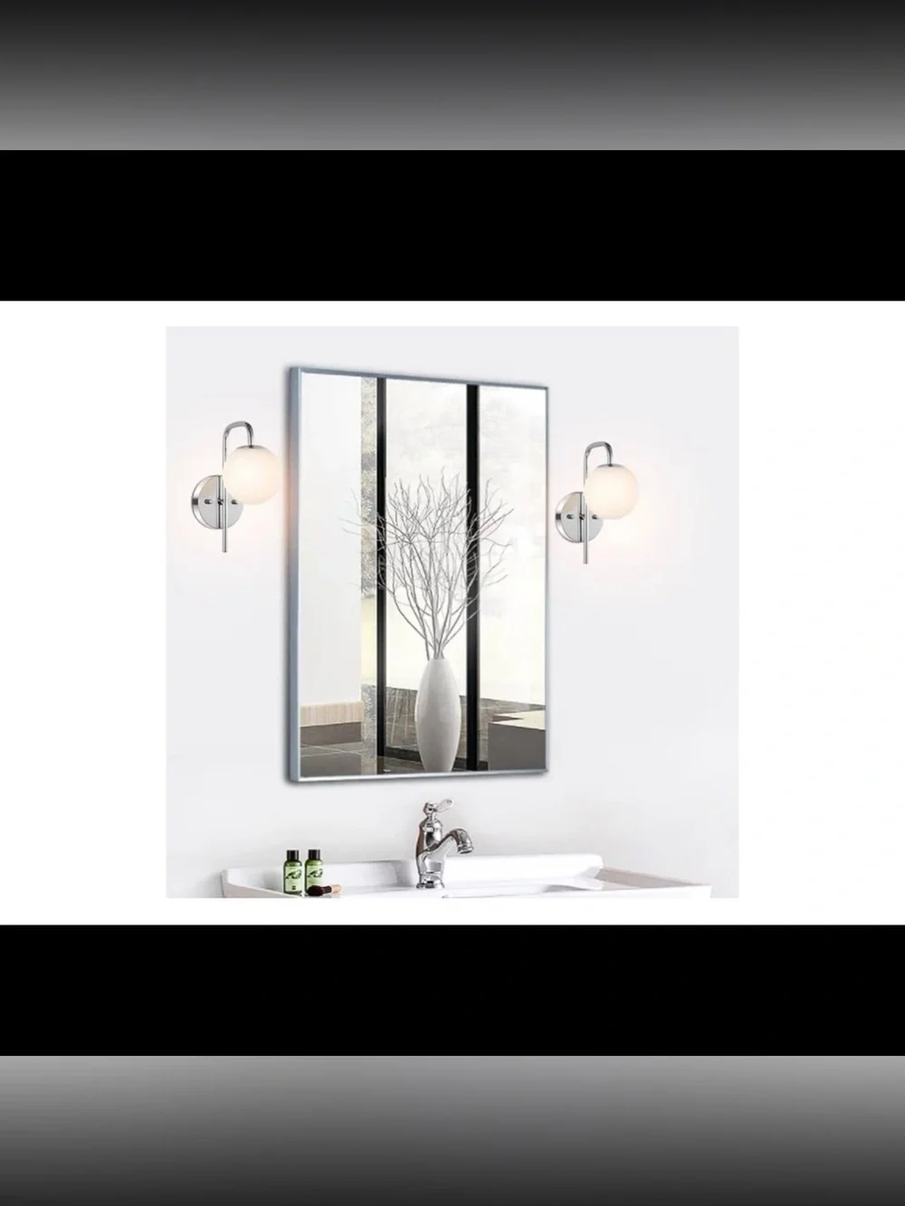 Mid Century Modern Globe Wall Sconce Set of 2 – Chrome Vanity Light